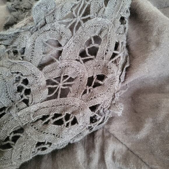 Free People Billie Battenberg Lace Dress One Shoulder Black A Line Women Medium - Picture 13 of 13